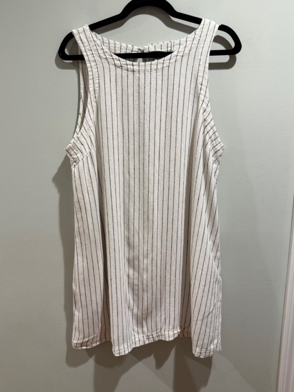 Target A New Day Women’s Striped Linen Blend Sleeveless Shift Mini Dress - Large